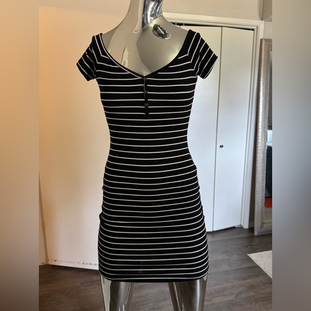 Black and White Striped Dress